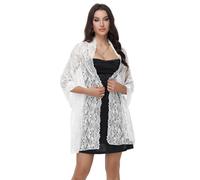 Ladiery Sparkly Shawls and Wraps for Evening Dresses,Sequin Lace Wedding Shawl with Rhinestones, Formal Stole for Party