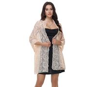 Ladiery Sparkly Shawls and Wraps for Evening Dresses,Sequin Lace Wedding Shawl with Rhinestones, Formal Stole for Party
