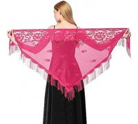 Ladiery Triangle Lace Shawls and Wraps for Evening Dresses with Tassels for Evening Party Mesh Wedding Shawls