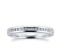 Ladies 0.08 Total Carat Weight Diamond 2mm Wedding Ring In 9 Carat White Gold - Ring Size M