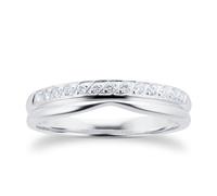 Ladies 0.09 Total Carat Weight Diamond Wedding Ring In 9 Carat White Gold. - Ring Size F