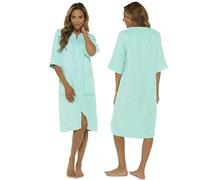 Ladies 100% Cotton Terry Towelling Zip-Through Robe - Lightweight Bathrobe/Dressing Gown - Spa Quality, Soft & Absorbent - Pink, Lilac, Mint - Sizes 8/10 to 20/22