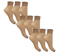 Ladies 15 Denier Sheer Anklets Bamboo 9 Pairs (3 Packs)