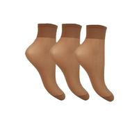 Ladies 15 Denier Sheer Comfort Top Anklets - Ankle Highs - Pop Socks - Pack of 3 Pairs by Joanna Gray (UK, Alpha, One Size, Regular, Regular, Chiffon)