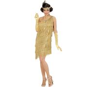Ladies 1920s Gold Flapper Costume Charleston Gatsby Fancy Dress