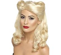Smiffys 40s Pin Up Wig, Blonde
