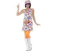 Smiffy's 44911x1 60's Groovy Chick Costume (x-large) - Fancy Dress 60s Hippy - fancy dress costume groovy 60s hippy ladies 1960s hippie adult retro