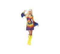 Ladies 1960's Hippie / Hippy Fancy Dress Costume / Outfit Tie dye