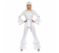 Ladies 1970s Dancing Diva Costume with Long Blonde Wig - Size 16-18