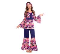 Ladies 1970s Hippy Chick Costume Size 16-18 Retro Fancy Dress Outfit