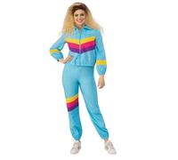 Ladies 1980's Blue Shell Suit Fancy Dress Costume