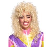 Ladies 1980's Boogie Babe Curly Black Fancy Dress Wig