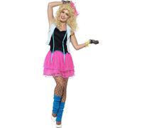 Smiffys 80s Wild Girl Costume, Pink, S - UK Size 08-10