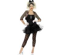 Large Black 80's Ladies Wild Child Costume - costume 80s wild child fancy dress ladies womens 1980s madonna pop outfit star adult smiffys