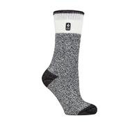 HEAT HOLDERS - Ladies Thermal Socks for Winter | Outdoor & Indoor Socks | Cuddly & Fluffy | Gifts for Women (4-8 UK, Snowdrop Black)