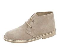 Ladies 2 Eyelet Suede Desert Boots Taupe 7 UK