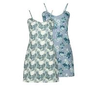 Ladies 2 Pack Sleeveless Nightie Cotton Printed Nightdress Sizes 10 to 24 Multi Twin Pack (Green & Grey Floral 22/24)