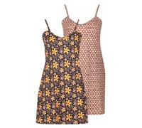 Ladies 2 Pack Sleeveless Nightie Cotton Printed Nightdress Sizes 10 to 24 Multi Twin Pack (Sunset Floral 22/24)