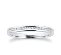 Ladies 2mm Platinum 0.08 Total Carat Weight Diamond Set Wedding Band - Ring Size H.5