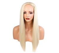 Ladies 3/4 Half Wig - Light Blonde - Straight - 22in / 56cm - 250g - Heat Resistant Synthetic Fibre - Clip In Hair Piece - Looks and feels like real hair