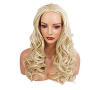 Ladies 3/4 Half Wig - Light Blonde - Wavy - 22 Inch / 56 cm - 250g - Japanese Heat Resistant Synthetic Fibre - Clip In Hairpiece Extension - Looks and Feels like Real Hair