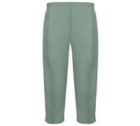 Ladies 3/4 Trousers Womens Half Elasticated Waist Three Quarter Pants Bottoms Pullon Plain Cationic Summer Casual Beach Outdoor Cropped Capri Shorts Plus Big Sizes (Cationic Sage Green , 18)