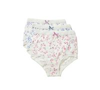 Ladies 3 Pack 100% Cotton Full Briefs Black Pastel Floral White - Comfortable Full Coverage Knickers by Marlon (UK, Numeric, 12, 14, Regular, Regular, Ditzy Floral)