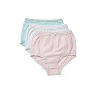 Ladies 3 Pack 100% Cotton Full Briefs Black Pastel Floral White - Comfortable Full Coverage Knickers by Marlon (UK, Numeric, 20, 22, Regular, Regular, Pastels)