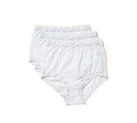 Ladies 3 Pack 100% Cotton Full Briefs Black Pastel Floral White - Comfortable Full Coverage Knickers by Marlon (UK, Numeric, 32, 34, Regular, Regular, White)