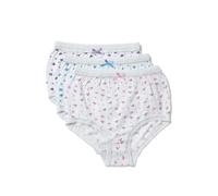 Ladies 3 Pack 100% Cotton Full Briefs Black Pastel Floral White - Comfortable Full Coverage Knickers by Marlon (UK, Numeric, 28, 30, Regular, Regular, Heart & Floral)