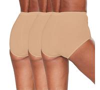 Ladies 3 Pack Maxi Briefs Cotton Breathable Regular & Plus Sizes Underwear Nude Beige Size 16