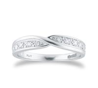 Ladies 3mm Platinum 0.09 Total Carat Weight Diamond Set Kiss Wedding Ring. - Ring Size R