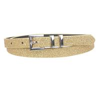 Ladies 5/8" Glitter Dress Skinny Belt, Gold | M/L - 36