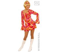 Ladies 70s Chick Dress **Green/Blue/Pink Costume Medium UK 10-12 for 1970s Fancy Dress