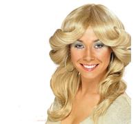Ladies 70s Wig Blonde Black Brown Fancy Dress Adults Disco Retro Wig Wavy NEW