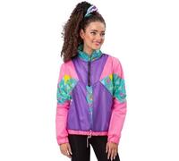 Ladies 80s 1980s 80's 90s Colour Block Windbreaker Fancy Dress Jacket by Smiffys