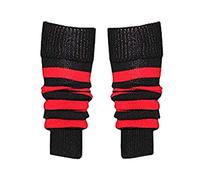 Ladies 80s Party Stripe Plain Neon Color Leg Warmers Womens Hen Party Accessory Red Black