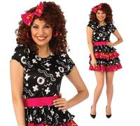 Ladies 90s Retro Aztek Dress Costume Womens Fancy Dress Outfit UK 8-22