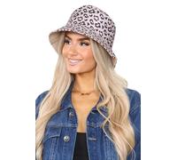 Ladies Animal Print Bucket Hat - Reversible Design | Leopard, Zebra & Pink Styles | Lightweight Packable Sun Hat for Festivals, Travel & Summer | One Size (UK, Alpha, One Size, Beige)