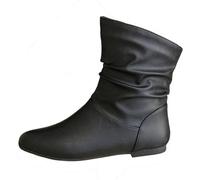 Ladies Ankle Boots Pointed Toe Suede Slouch Walking Shoes Low Top Waterproof Ankle Boots Pull On Comfy Casual Shoes Classic Closed Toe Kitten Heel Pumps Black