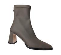 Ladies Ankle Boots Women's Boots Ladies British Solid Color Leather Chain Side Zipper Thick Fashion Short Booties Womens Fashion Booties with Heel (Green, 3.5)