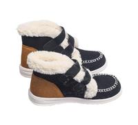Ladies Ankle Boots Womens Fur Lined Snow Shoes Winter Combat Boot Platform Boots with Velcro Strap Fuzzy Fleece Lining Mid Calf Boots Cosy Comfy Suede Boots Outdoor Fluffy Booties Walking Hiking