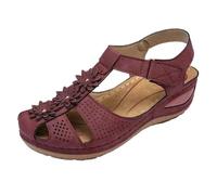 Ladies Ankle Strap Sandals Walking Sandals Ladies Comfortable Hollow Sole Shoes Round Ankle Toe Soft Women's Girls Women's Casual Shoes Navy Wide Fit (Purple, 5.5)