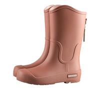 Ladies Ankle Wellies Rain Boots for Women Gardening Shoes Insulated Steal Toe Rubber Boots Fashionable Non Slip Mid High Rain Mud Womens Size 8(Brown,6)