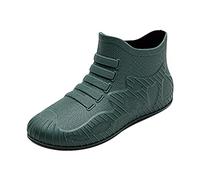 Ladies Ankle Wellies Waterproof Boots Garden Shoes Women Hiking Boot Mens Men's Elastic Mouth Rain Shoes Rubber Mid Calf Bottom Slip Oil Extra Wide Rubber Boots Men (Green,6)