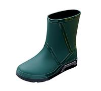 Ladies Ankle Wellies Waterproof Boots Gardening Shoes Women Mens Shoe Rubbers Men's Elastic Mouth Rain Shoes Rubber Mid Calf Bottom Slip Oil Men Garden Boot (Green,6.5)