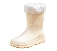 Ladies Ankle Wellies Waterproof Boots Women Garden Shoes The Gumboot Kids Women's Spring Summer Autumn and Winter Mid Tube Plus Velvet Cotton Removable and Washable Outdoor Fashion Work Fishing Car Wa