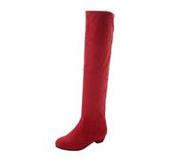 ladies ankle wellies Waterproofs Boots Women Mid Calf Boots Autumn And Winter Fashion Solid Color Simple Comfortable Thick Bottom Back Zipper Round Toe irregular choice shoes Red 4
