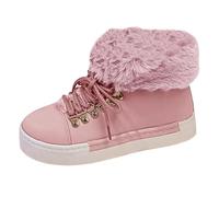 ladies ankle wellies Western Boots Hiking Boot Warm Shoes Outdoor Ski Boots Thickening Wide Fit Shoes Warm Lined Low Heel Ankle Wellies Fashion Non Slip irregular choice Pink 6