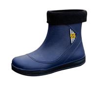 Ladies Ankle Wellies Womens Waterproof Boots Garden Shoes High Water Boots Men's Spring Summer Autumn and Winter Mid Tube Plus Velvet Cotton Removable and Washable Outdoor Fashion Work Fishing Car Was